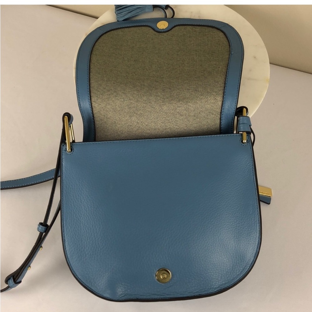 Vince Camuto Flap Tassel Crossbody Bag - Blue Heaven Good Used Condition - Picture 7 of 7